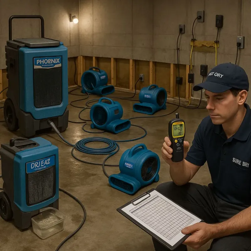 Structural Drying and Dehumidification process in Hampton, NH